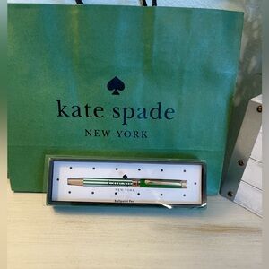 Kate Spade Green Pastry Stripe  Ballpoint Pen NWT